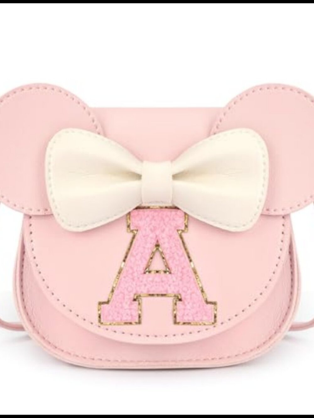 Toddler Girls Faux Leather Purse Letter A Mini Crossbody Bag